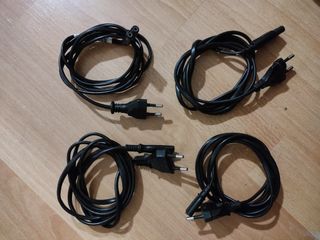 4 Cables alimentación para TV, pc, cargadores...