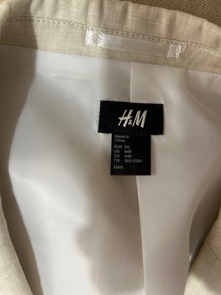 Chaqueta lino beige H&M - Talla L