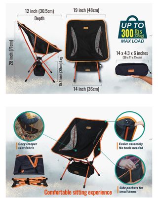 2 Sillas TREKOLOGY plegables ultraligeras