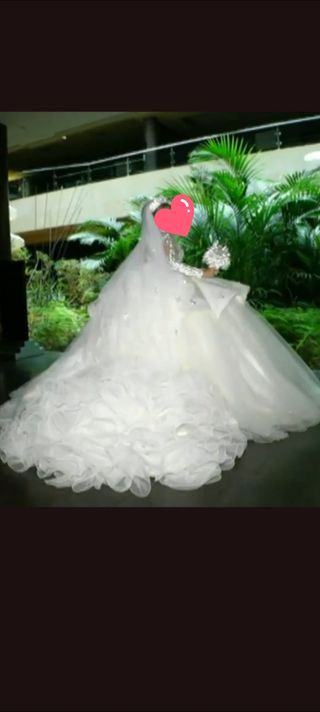 Vestido novia blanco plata