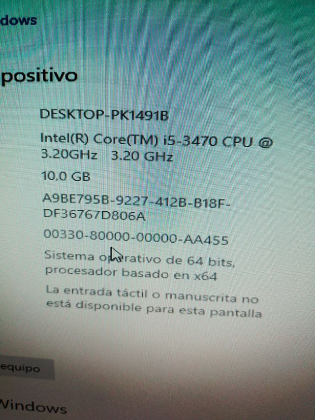 Torre PC + monitor sobremesa