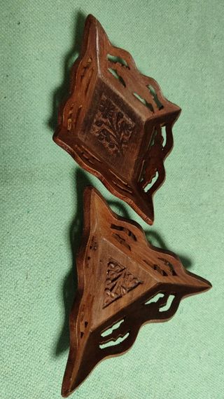 2 Bandejas Madera Tallada