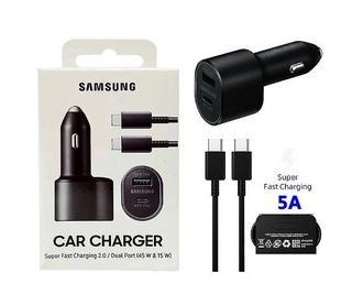 CARGADOR ORIGINAL SAMSUNG PARA COCHE 45W+15W+CABLE