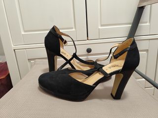 Scarpe tacco nero velluto