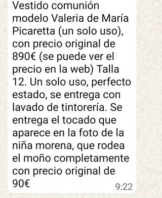 Vestido comunión María Picarretta blanco