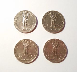 8 monete Vaticano 2 Lire 1930-33