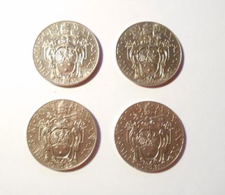 8 monete Vaticano 2 Lire 1930-33