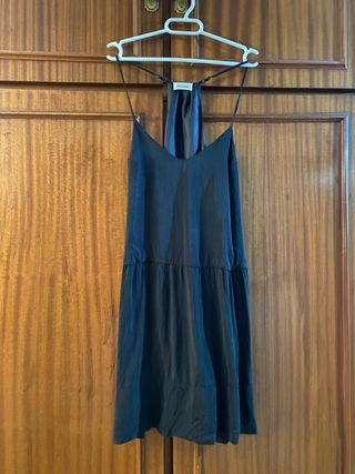 Vestido negro sedoso American Vintage