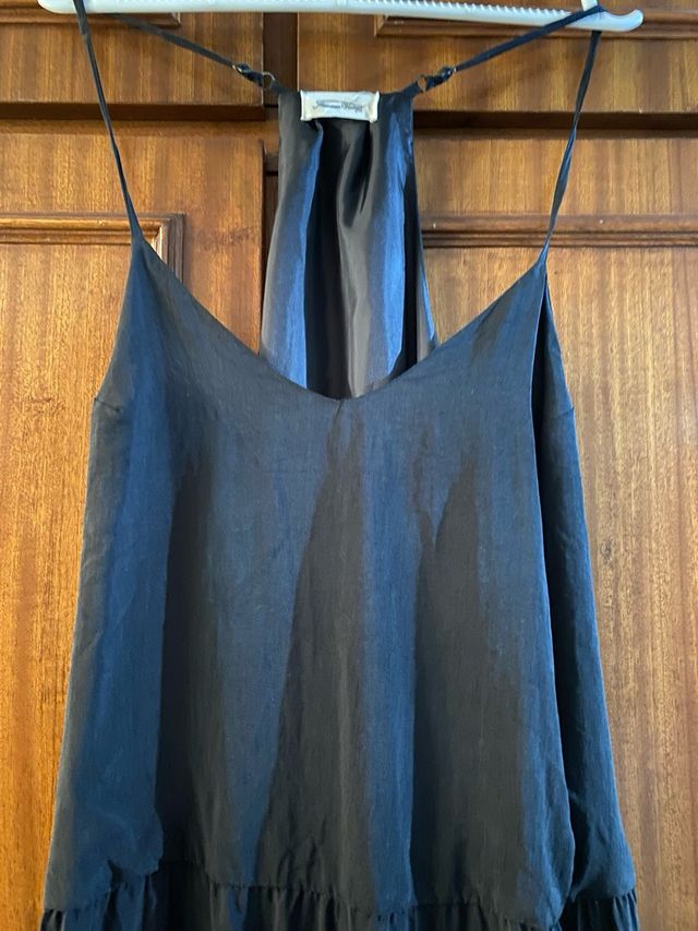 Vestido negro sedoso American Vintage