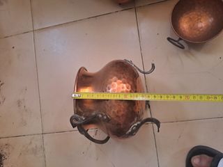Juego cacerolas cobre antiguo