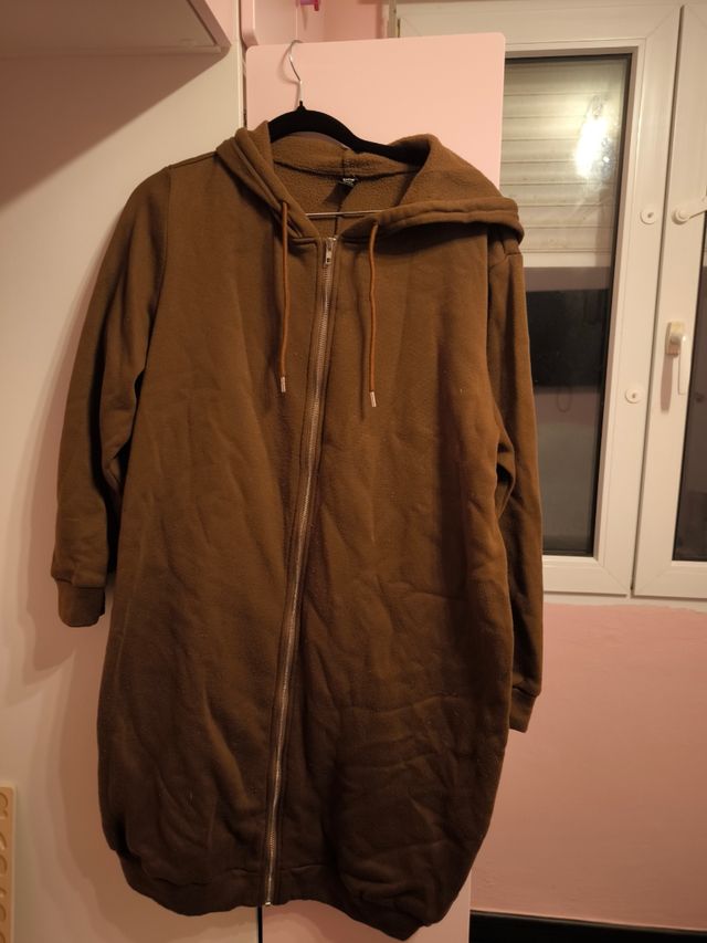 Sudadera larga verde oliva