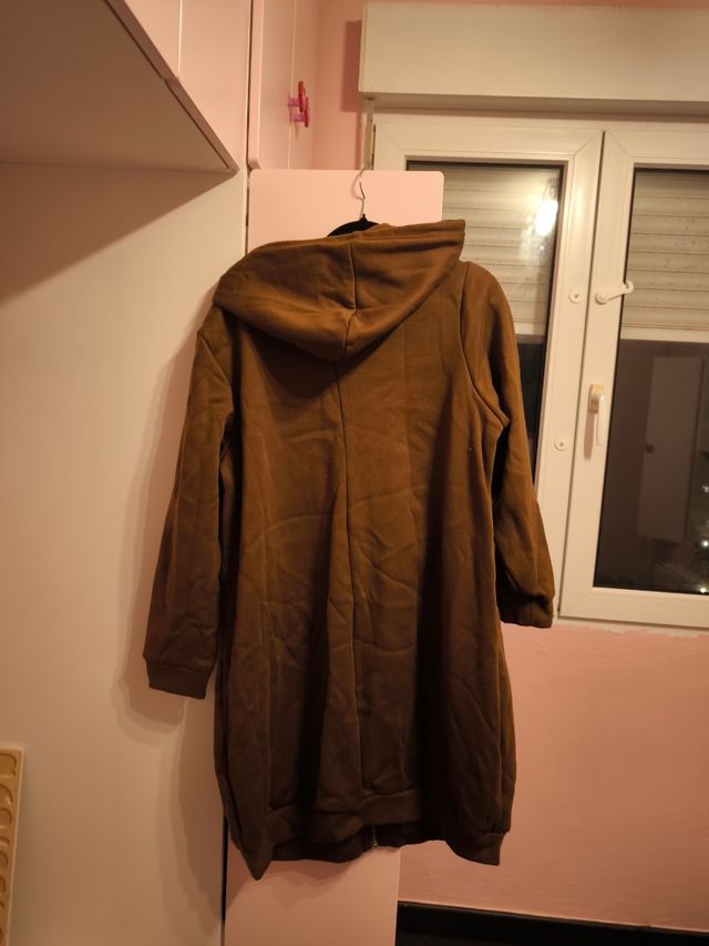 Sudadera larga verde oliva