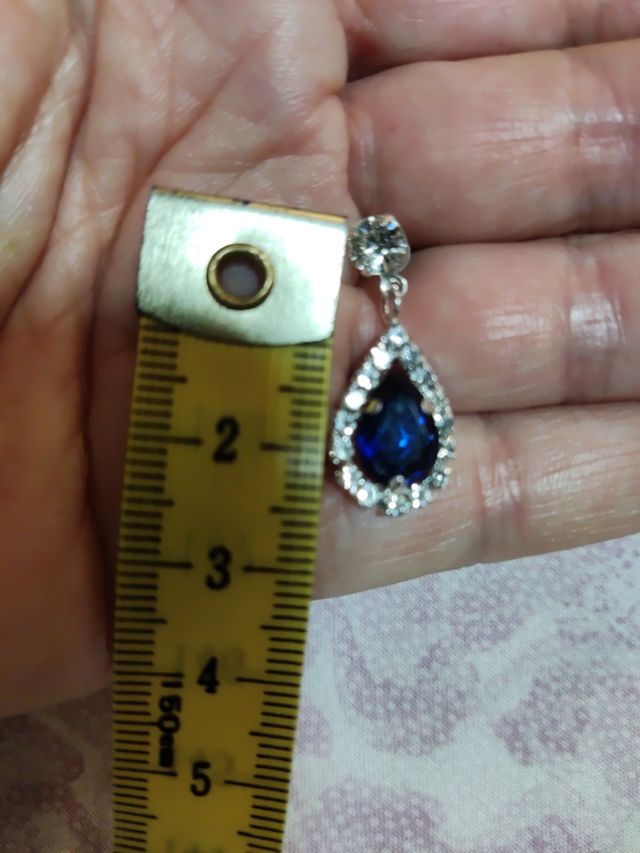 Joyas azul plata - Collar y pendientes