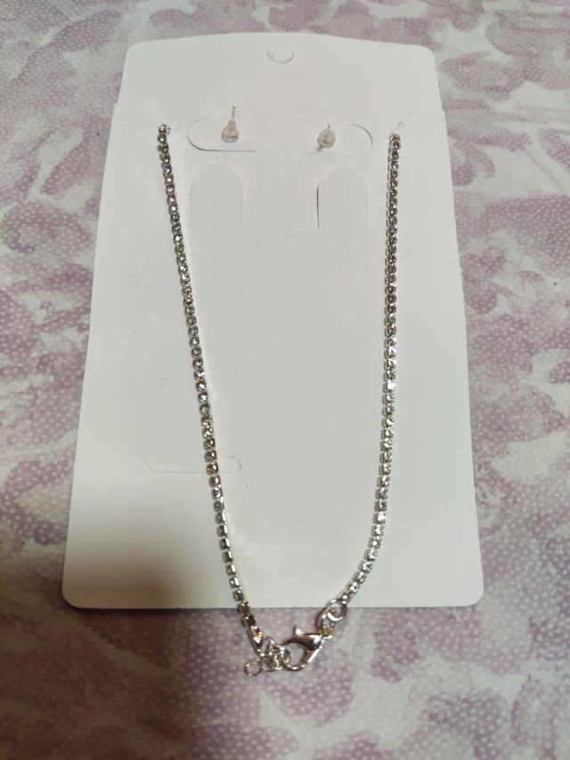 Joyas azul plata - Collar y pendientes