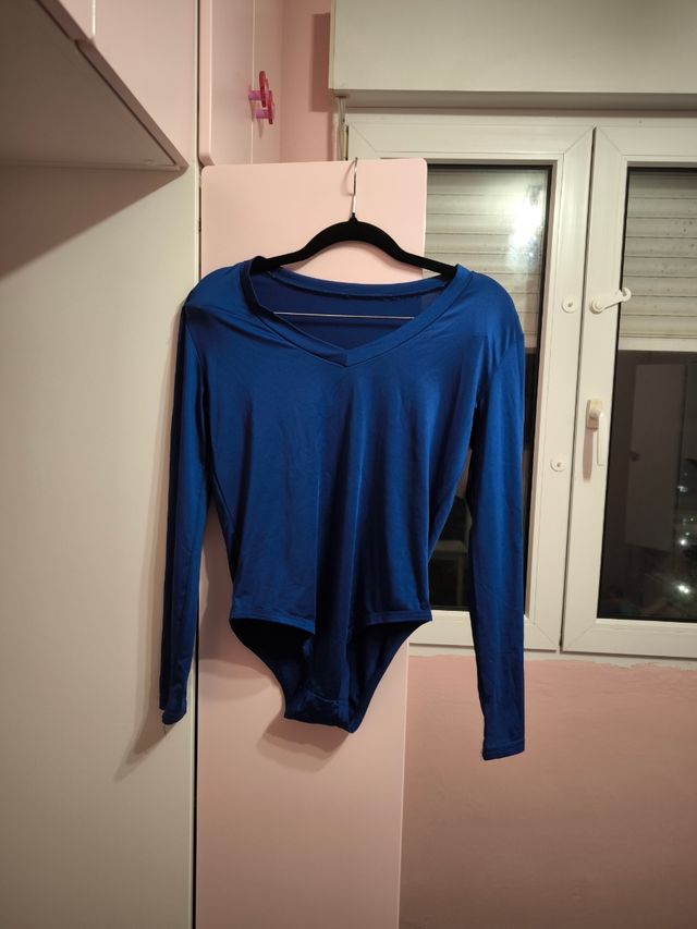 Bodys azul manga larga