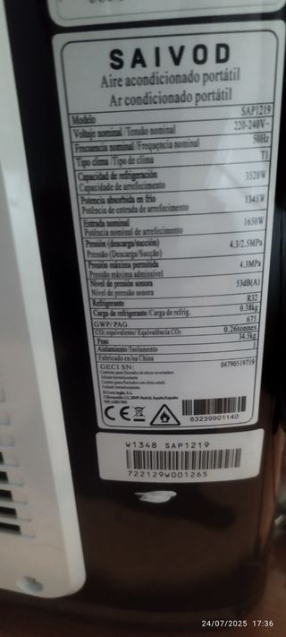 Aire acondicionado portátil