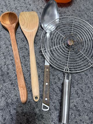 Utensilios cocina: Cuchara, espátula, espumadera