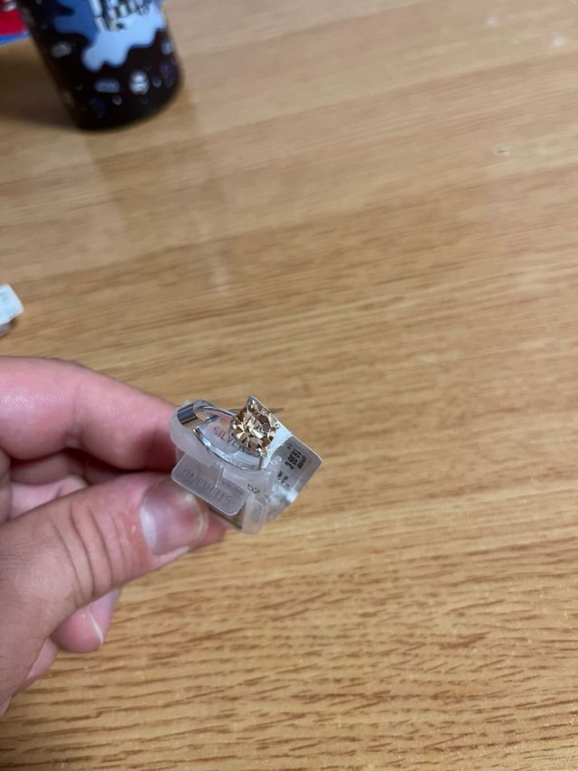 Nuevo Anillo de cristal europeo, talla 52