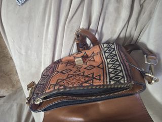 Bolso bandolera étnico marrón-naranja