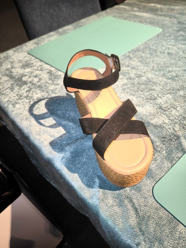 Zapatos cuña negros