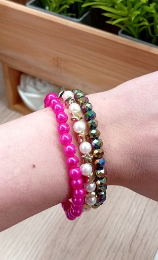 Pulseras brillantes multicolor