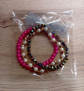 Pulseras brillantes multicolor