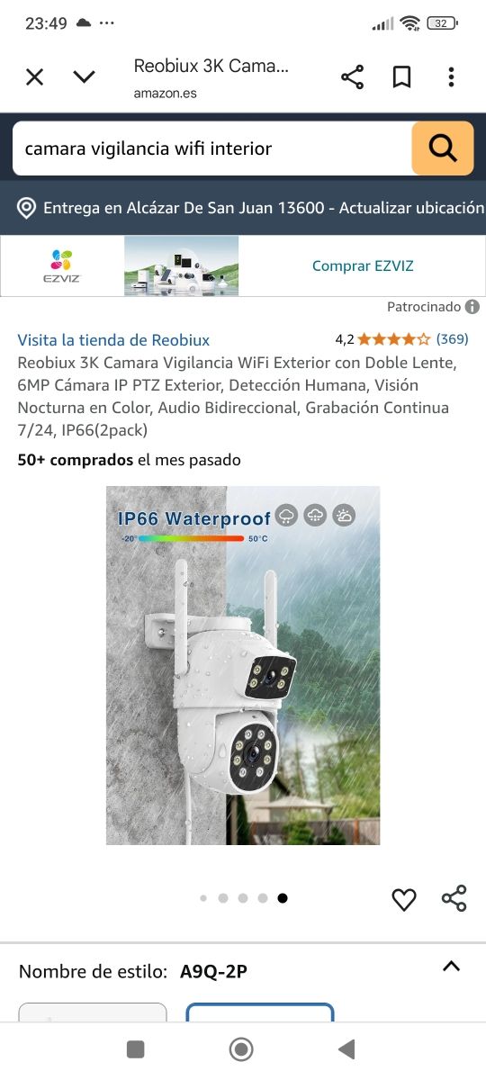 Cámara Reoblux Vigilancia WiFi Exterior