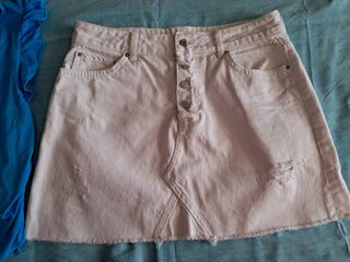 Minifalda vaquera Zara blanca