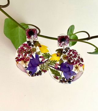 Pendientes artesanales flores