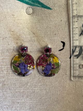Pendientes artesanales flores