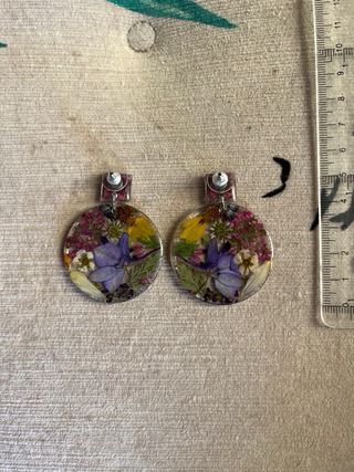 Pendientes artesanales flores