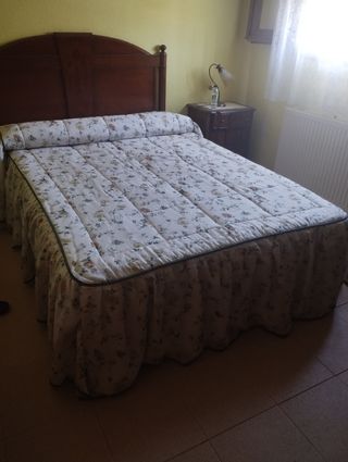 Edredón cama 135cm crudo y estampado floral verde