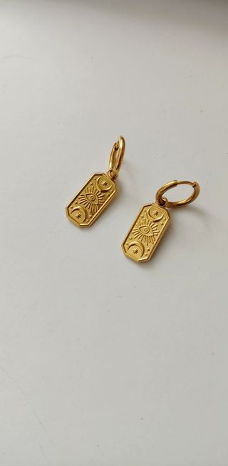 Pendientes aro talismán dorados