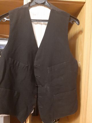 Antiguo Chaleco negro caballero - paño