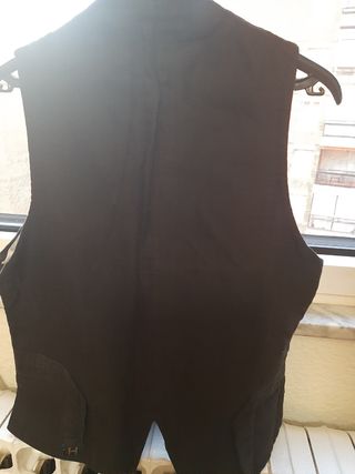 Antiguo Chaleco negro caballero - paño