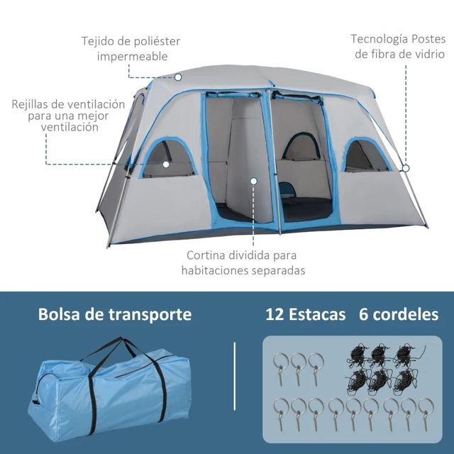 Tenda de campismo de família grande