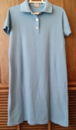 Polo largo de manga corta azul claro 