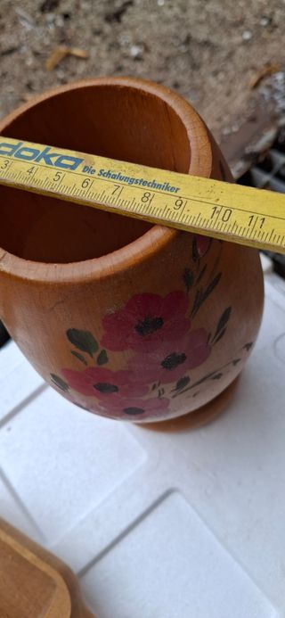 Coppa o mortaio senza il pestino  legno dipinto a