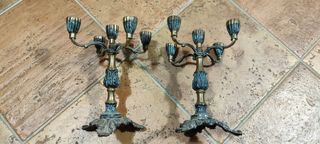 Candelabri metallo - 2 pezzi