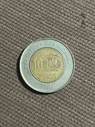Moneda Dominicana 10 pesos 2005
