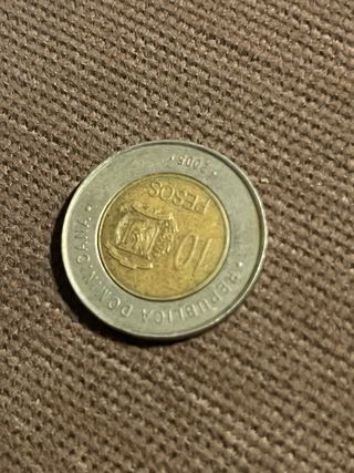 Moneda Dominicana 10 pesos 2005