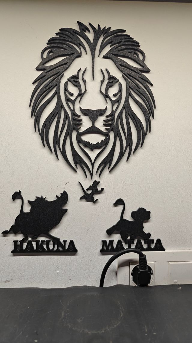 Arte de pared león negro