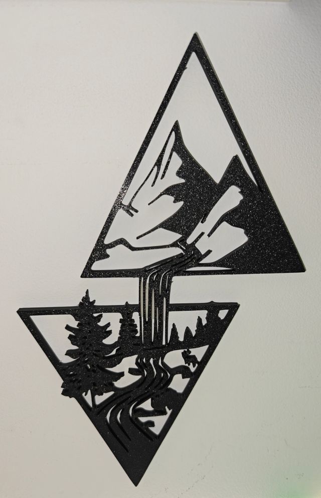 Arte pared: Montaña y río