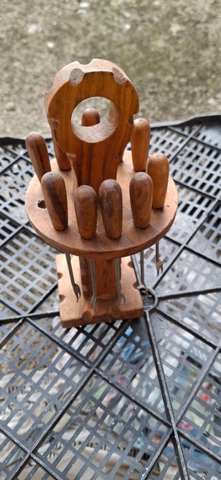 Set forchettine aperitivo legno vintage
