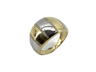 anillo oro 18k con piedra con circonita