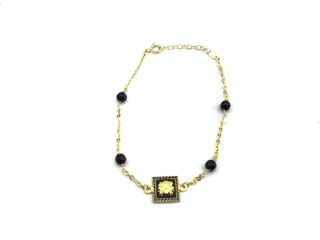 pulsera oro 18k con piedra con onix