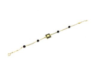 pulsera oro 18k con piedra con onix