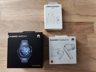 Huawei Watch 5 + Freebuds 6i + Cargador