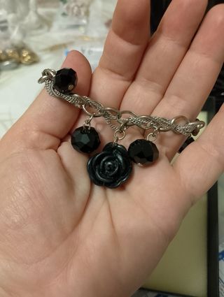 Bracciale vintage nero e argento