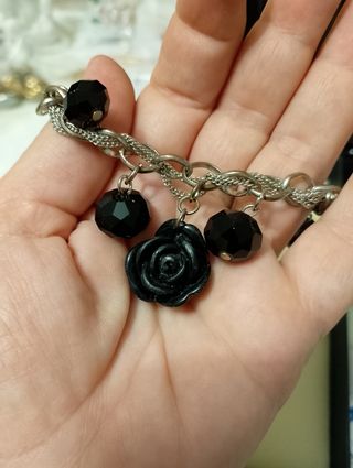 Bracciale vintage nero e argento